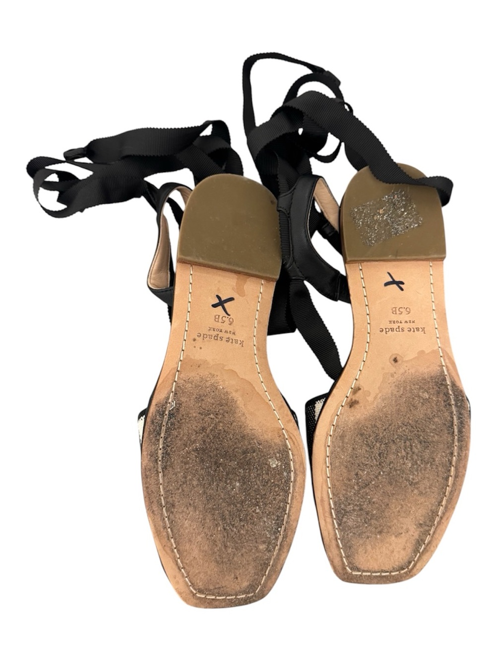 KATE SPADE Women's Maggie Square Toe Checkered Fabric Sandals, 6.5 - Picture 9 of 10